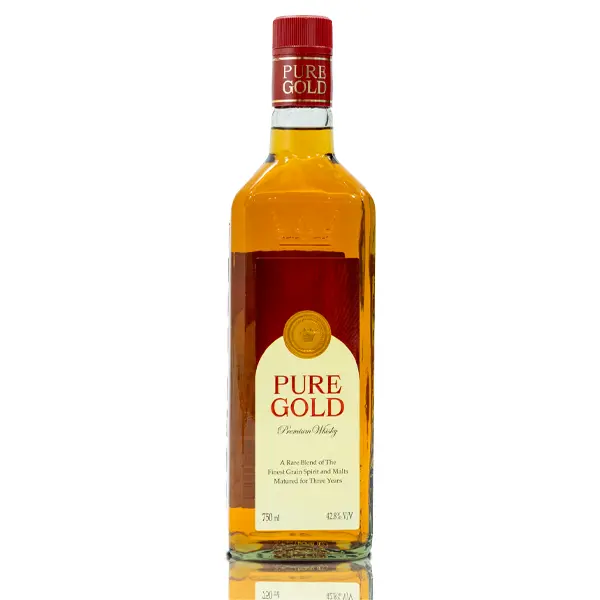pure gold premium whisky bottle